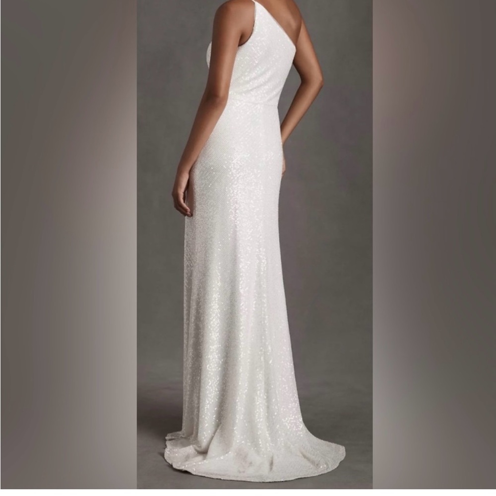 BHLDN Elegant White One-Shoulder Dress Jenny Yoo Collection